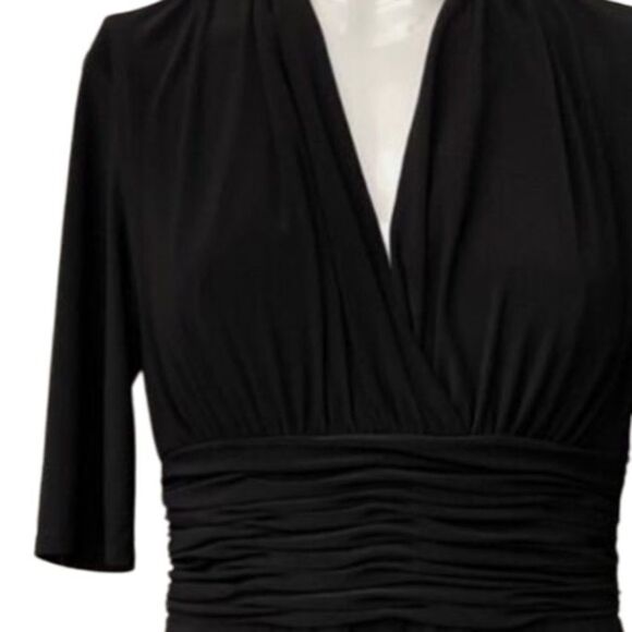 Evan Picone Surplice Neckline Ruched Waist Dress Size 14. - Picture 5 of 10